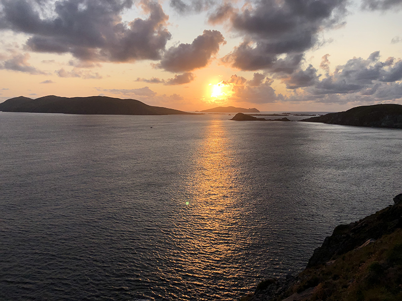 Sunset over the Water off Ireland's Coast